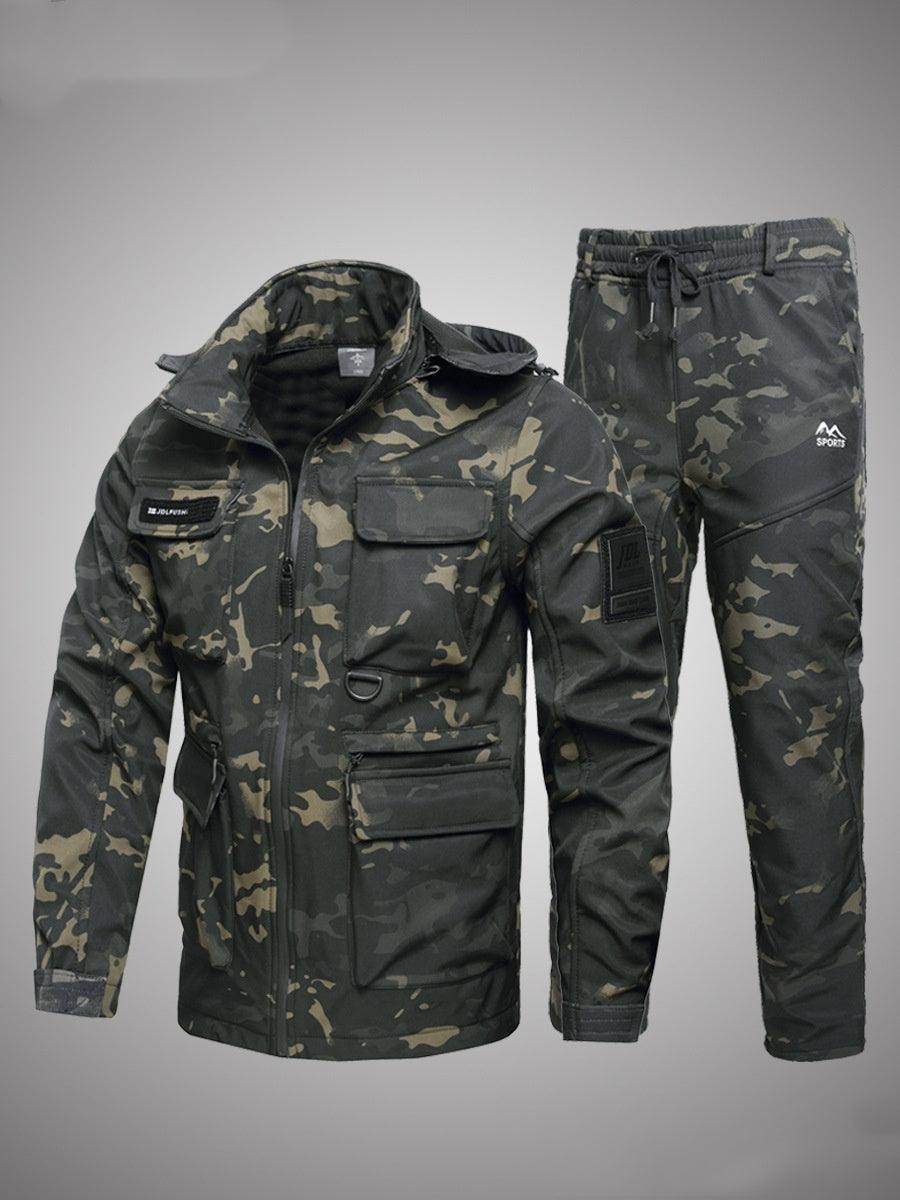 Fleece-lined Work Clothes Suit Men's Waterproof Labor Protection Clothing Warm - Magellan Fashion Shop