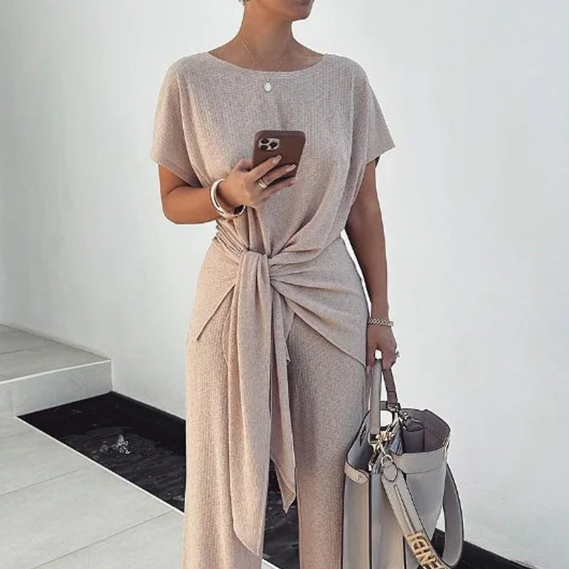 Knitted Pleated Lace-up Graceful And Fashionable Suit Pants - Magellan Fashion Shop