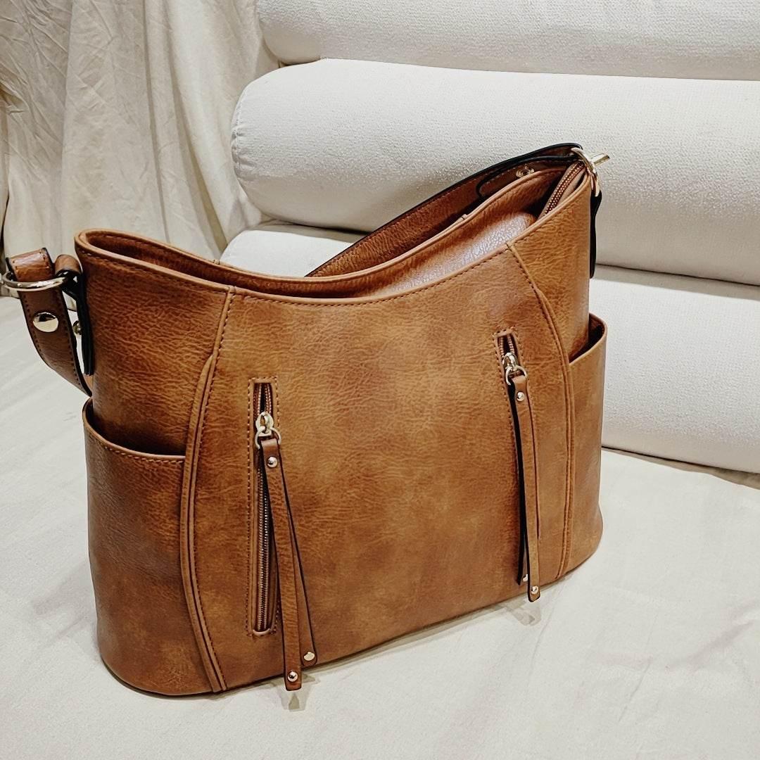 Retro Double Zipper Tassel Women's Portable Shoulder Bag - Magellan Fashion Shop