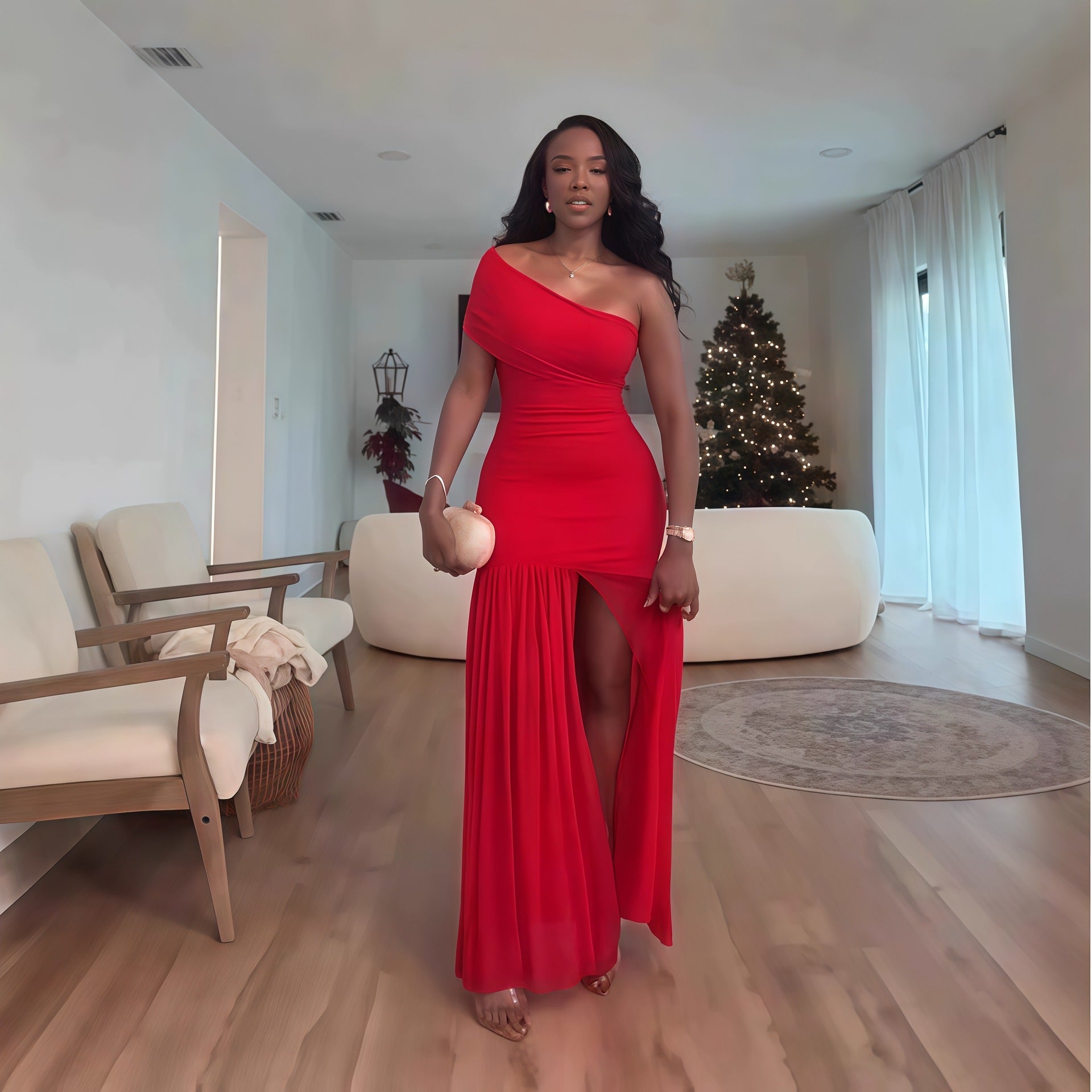 Women's Fashion  Slim Fit Split Long Dress