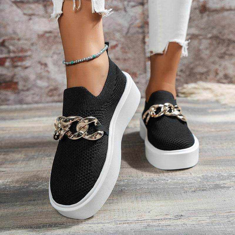 Chain Flats Shoes Women Breathable Mesh Shoes - Magellan Fashion Shop