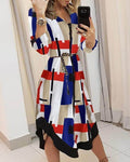 Printed Checks Lace-up Dress Women - Magellan Fashion Shop