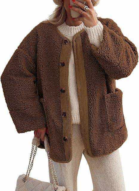 Women's warm winter collarless jacket in corduroy fabric available in multiple colors