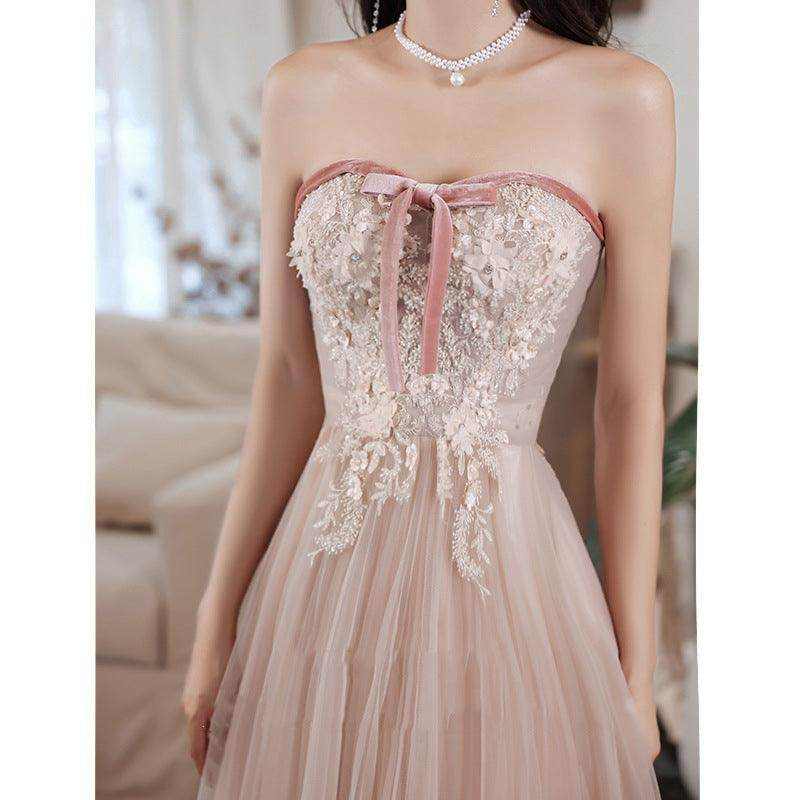 Elegant Tube Lace Sequined Ball Gown Pageantry Gown Prom gown - Magellan Fashion Shop