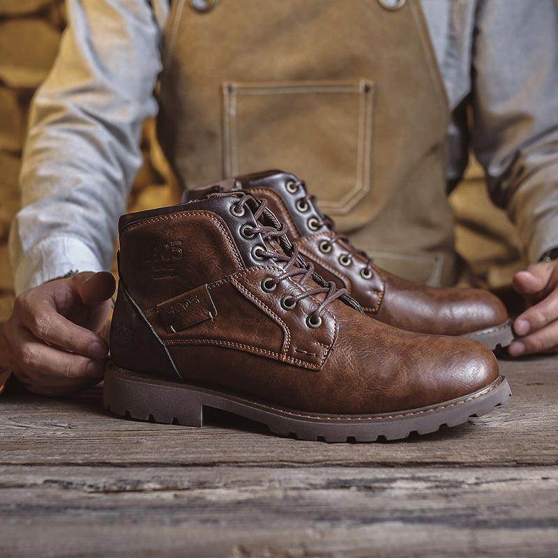 Retro British Style Leather Boots - Magellan Fashion Shop