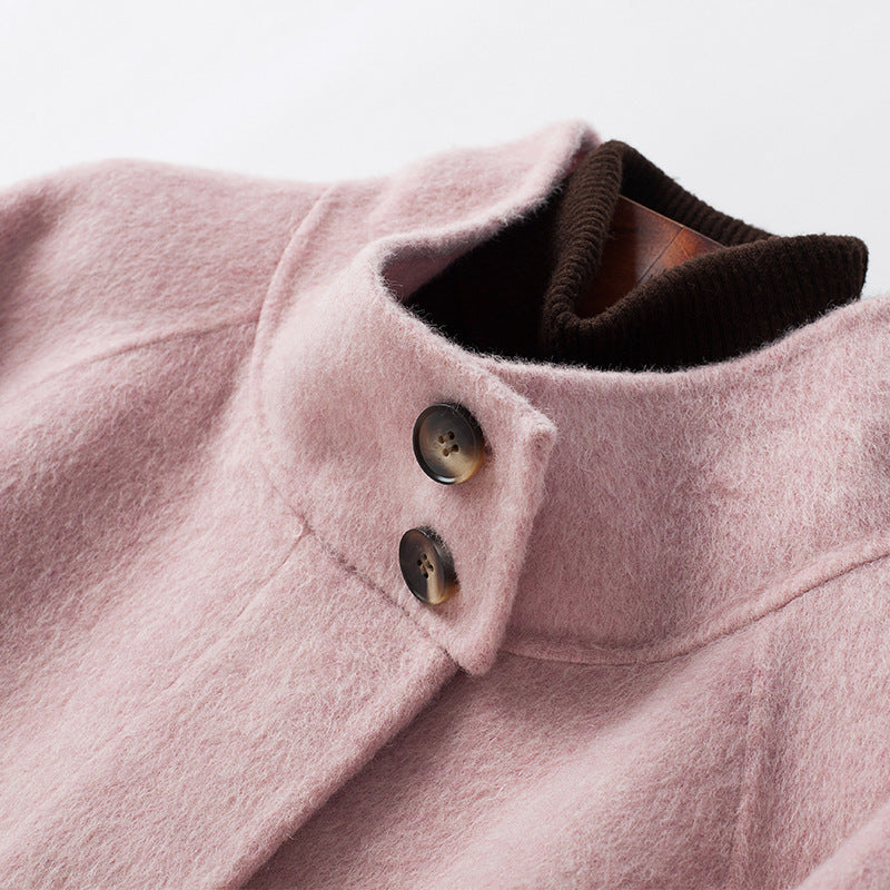 Double-sided Cashmere Women's Mid-length Waist Slimming Woolen Coat