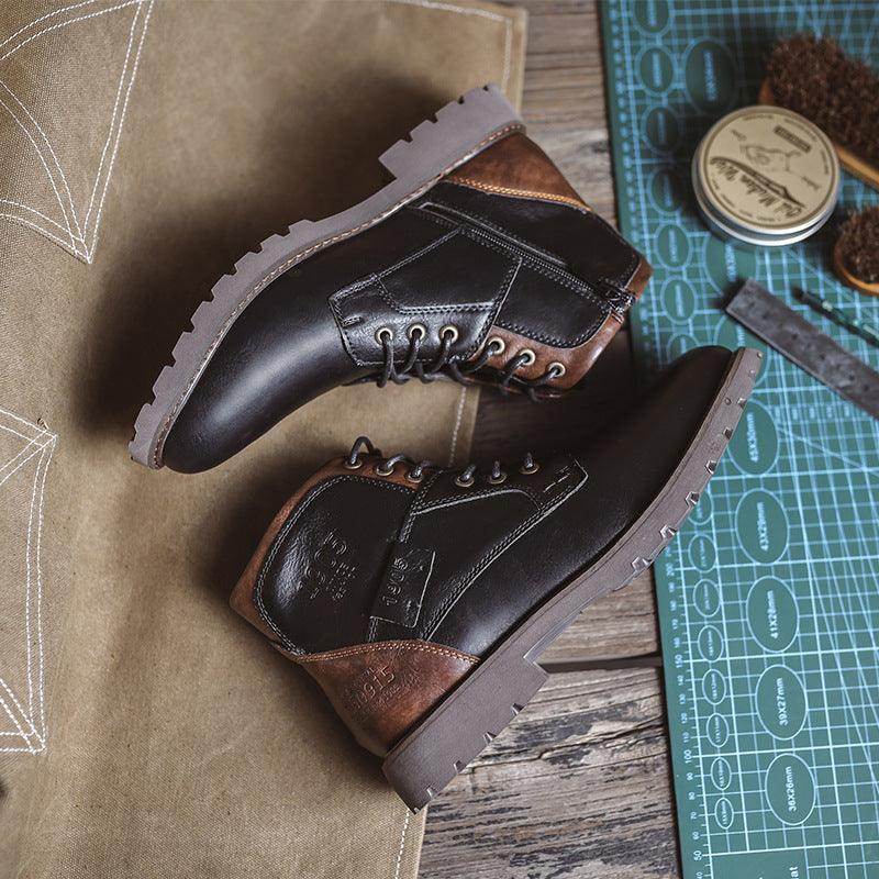 Retro British Style Leather Boots - Magellan Fashion Shop