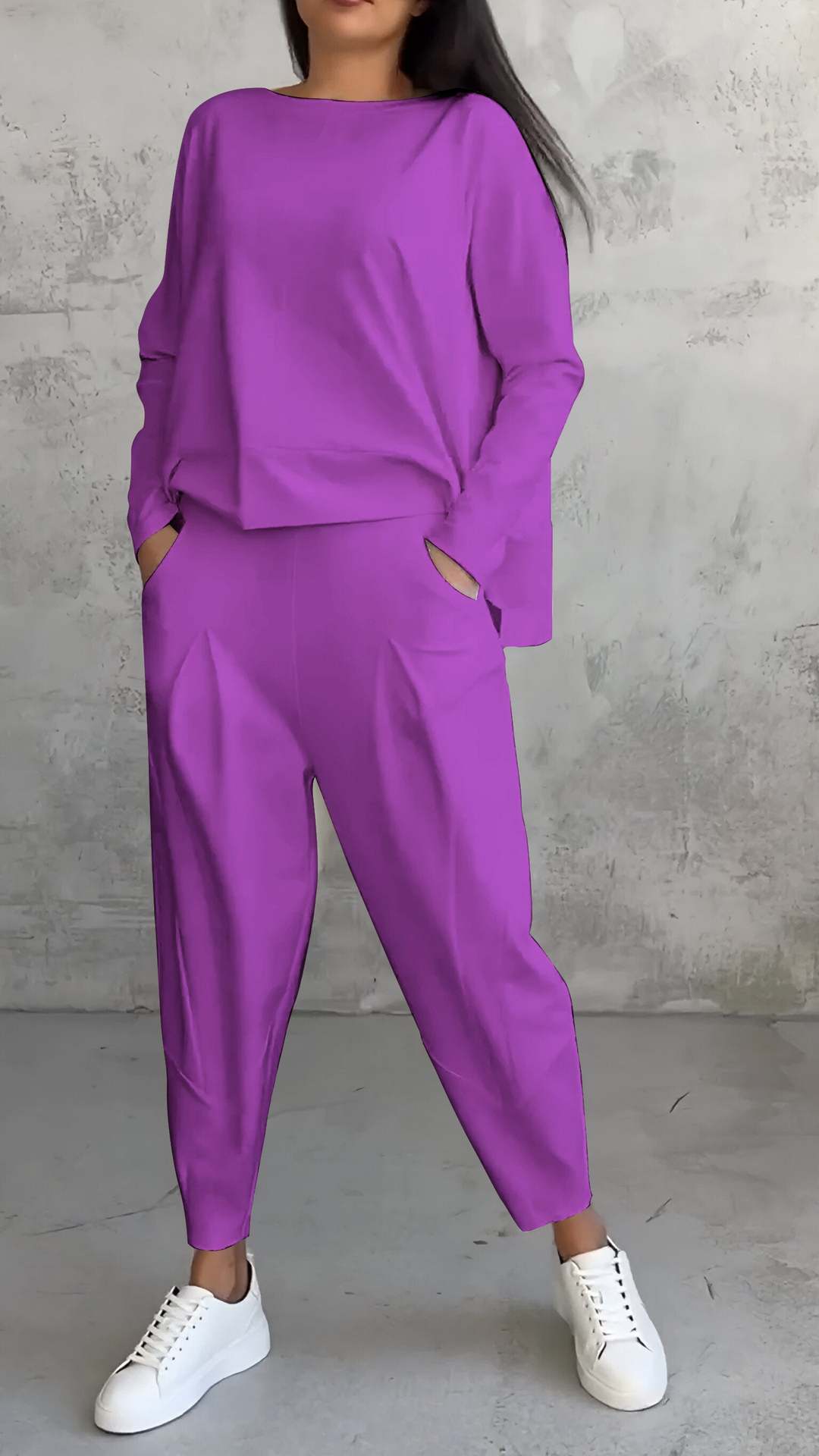 Women's Irregular Suit Long-sleeved Round Neck Top