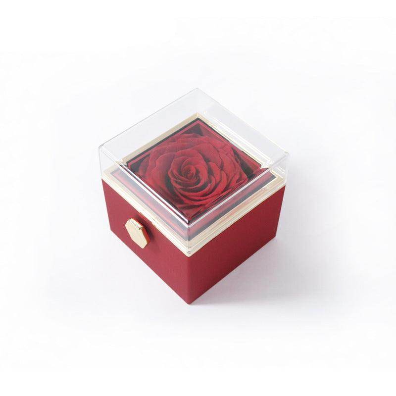 Fashion Acrylic Rotating Rose Jewelry Box - Magellan Fashion Shop
