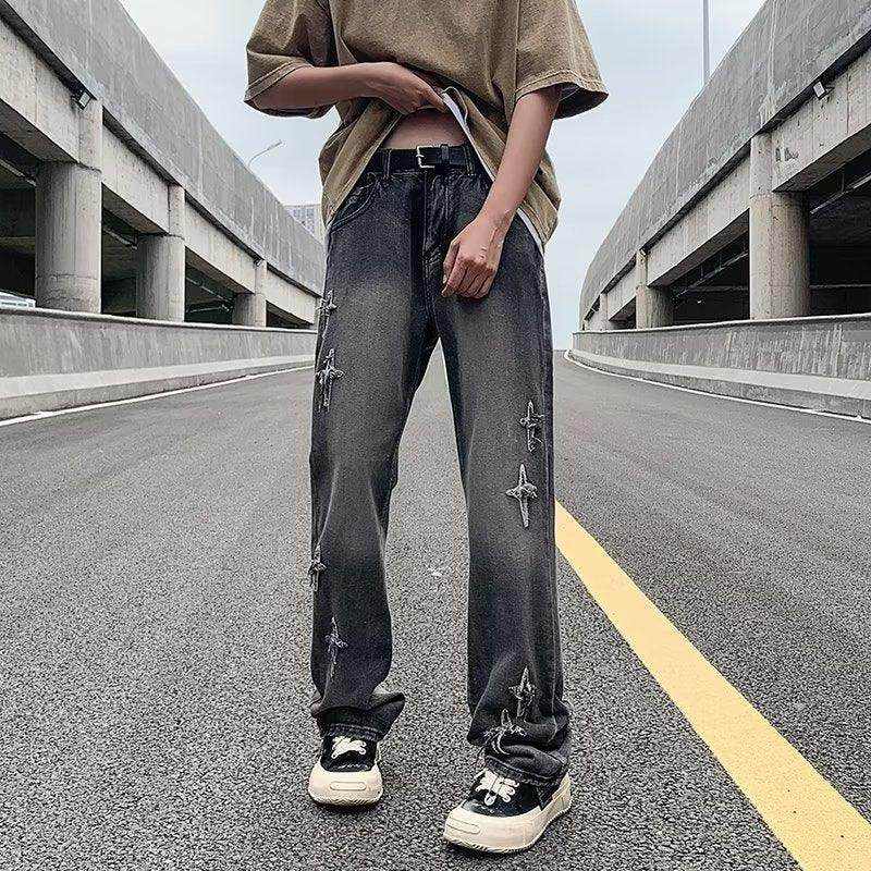 Zipper Loose Denim Trousers Men - Magellan Fashion Shop