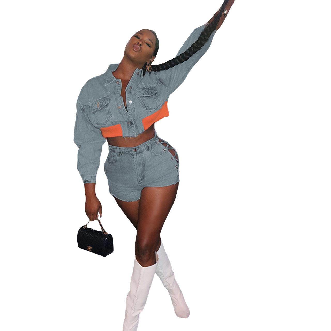 Women's Tight Denim Casual Stretch Suit - Magellan Fashion Shop