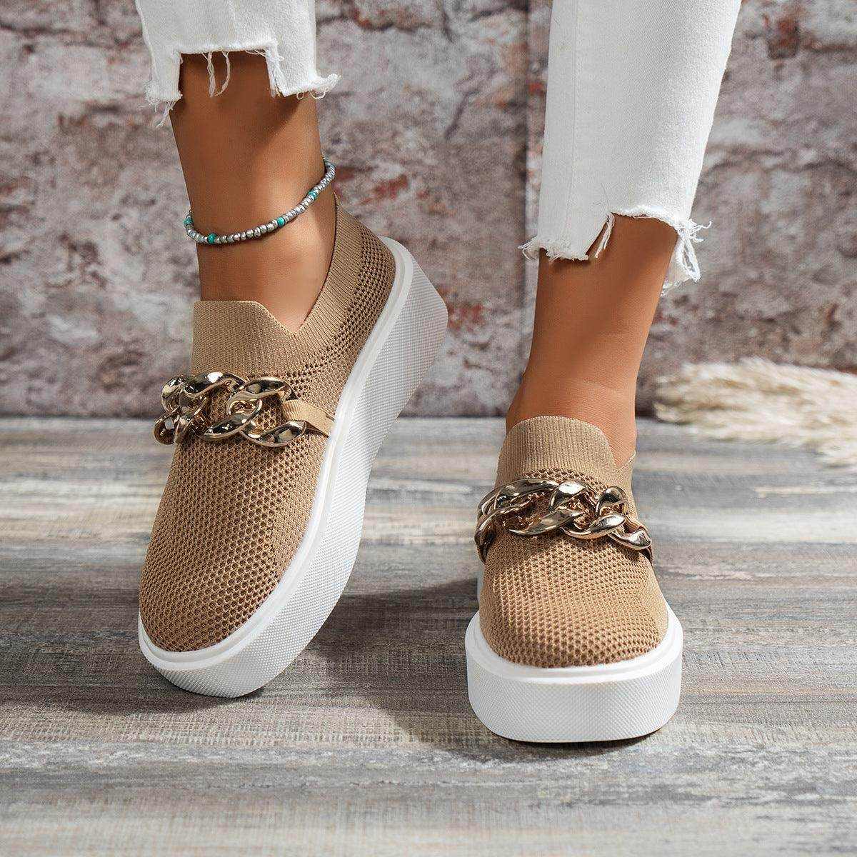 Chain Flats Shoes Women Breathable Mesh Shoes - Magellan Fashion Shop