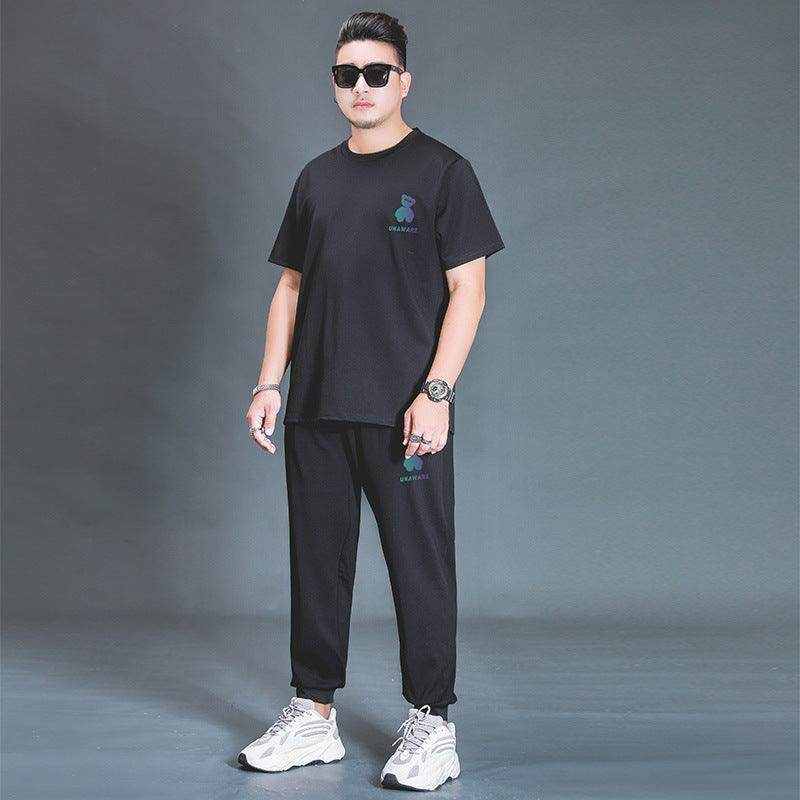 Oversized T-shirt And Trousers Two-piece Fat Casual Sports Suit - Magellan Fashion Shop