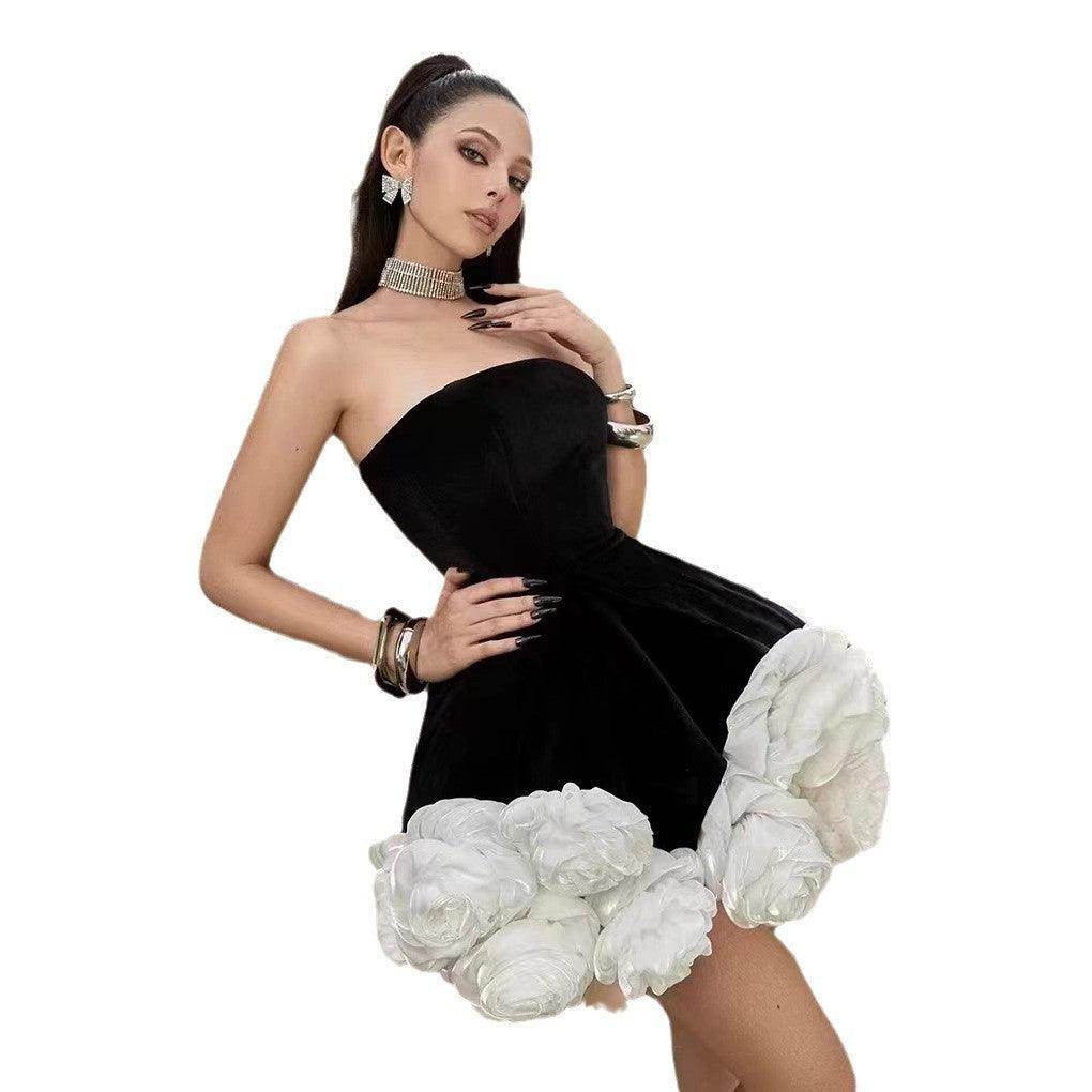 Top Short Skirt Three-dimensional Flower Pettiskirt French Cross-border Dress - Magellan Fashion Shop