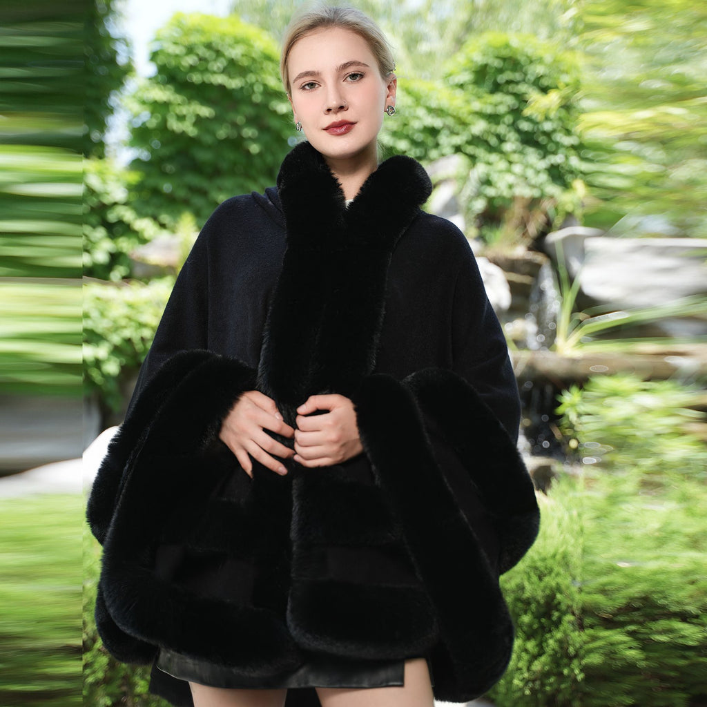 Loose Knitted Cloak Plus Size Easy Matching Coat Women