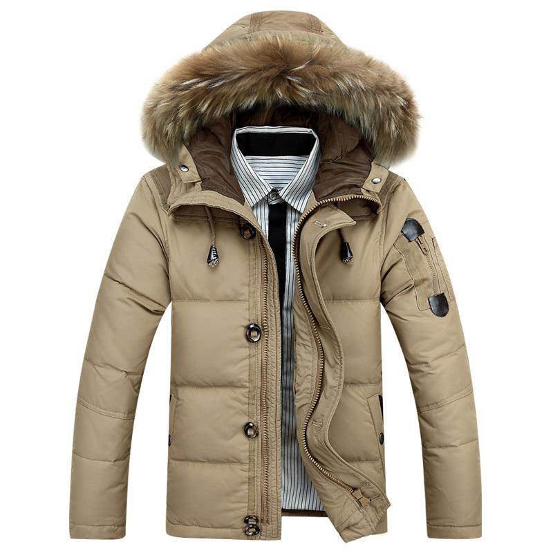 men's casual solid color thick down short jacket - Magellan Fashion Shop