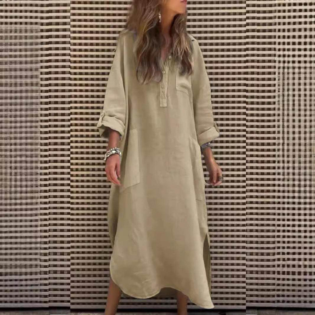 New Autumn And Winter Elegant Solid Color Irregular Dress - Magellan Fashion Shop