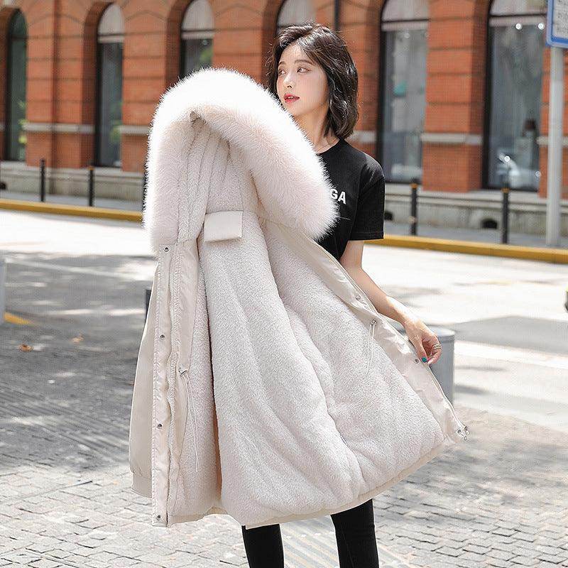Big Fur Collar Loose Cotton Clothing – Cozy Winter Jacket with Luxurious Fur Detailing - Magellan Fashion Shop