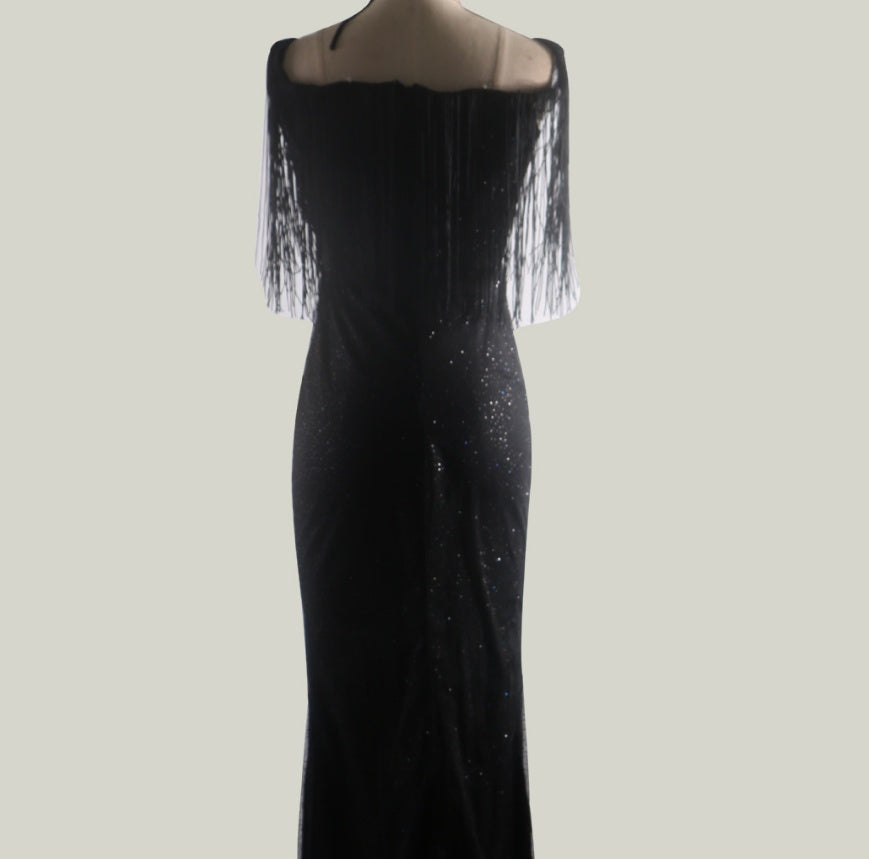 black sequins slim dress