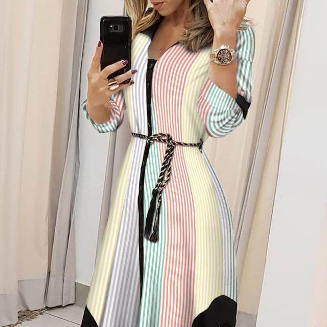 Printed Checks Lace-up Dress Women - Magellan Fashion Shop