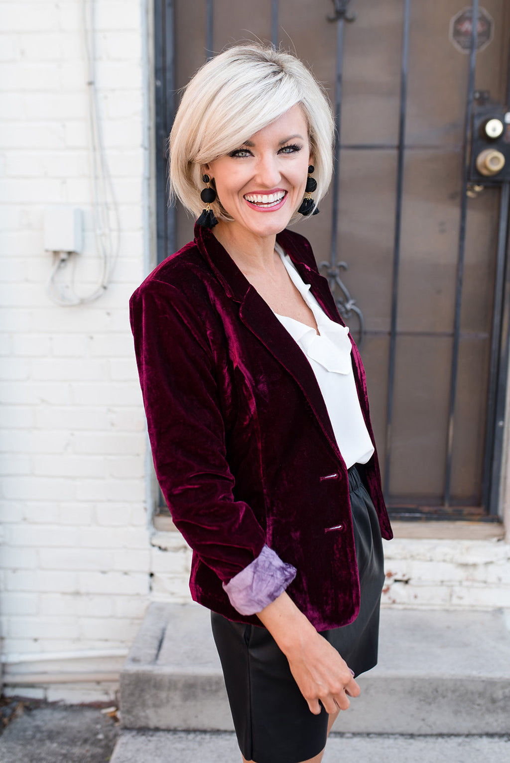 Long sleeve velvet suit