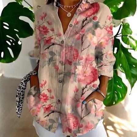 Color Matching Casual Loose Shirt - Magellan Fashion Shop