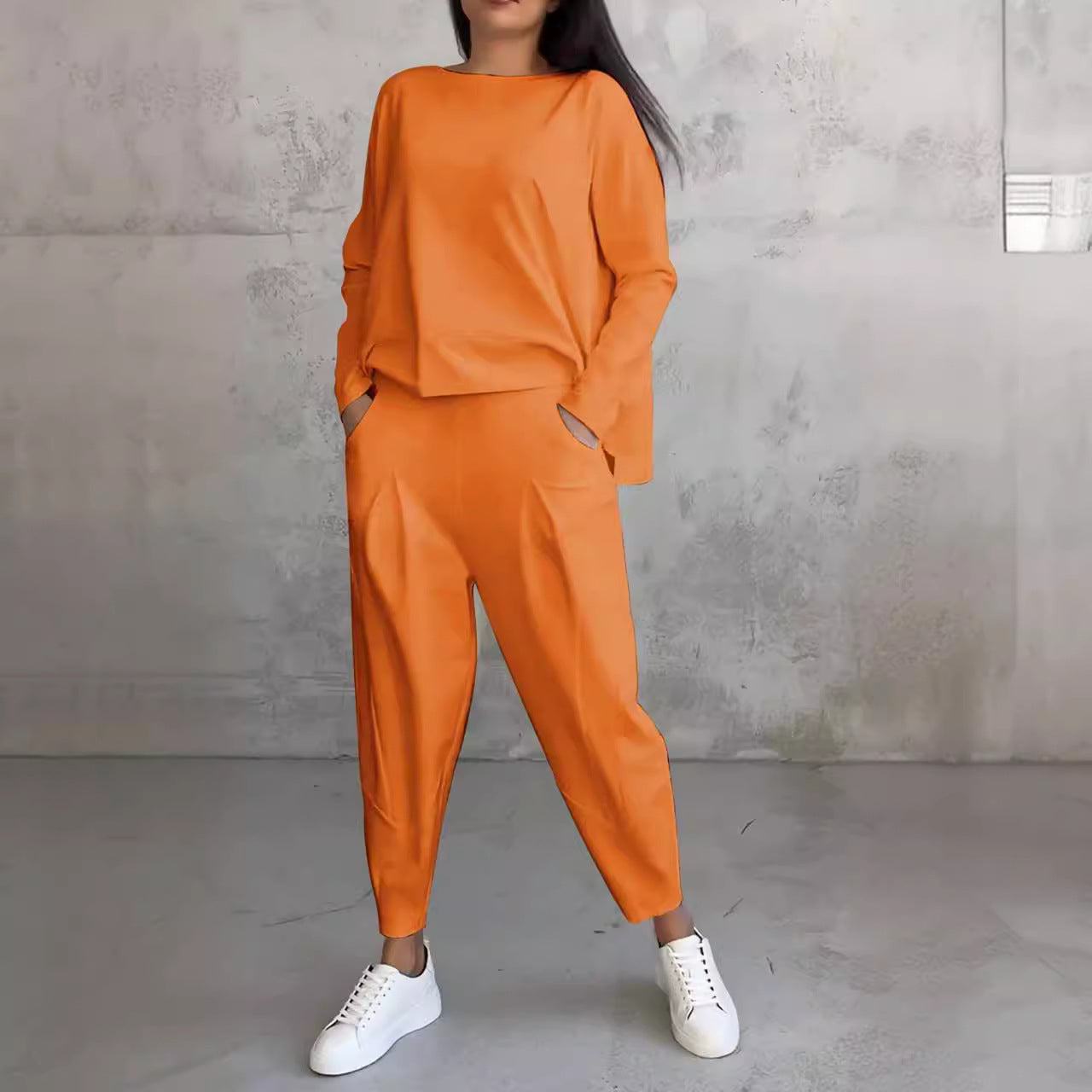 Women's Irregular Suit Long-sleeved Round Neck Top