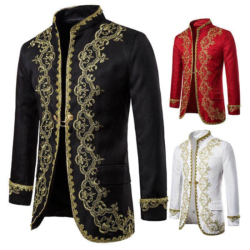 Men's European Style Gold Inlaid Dress Stage Performance Clothing - Magellan Fashion Shop
