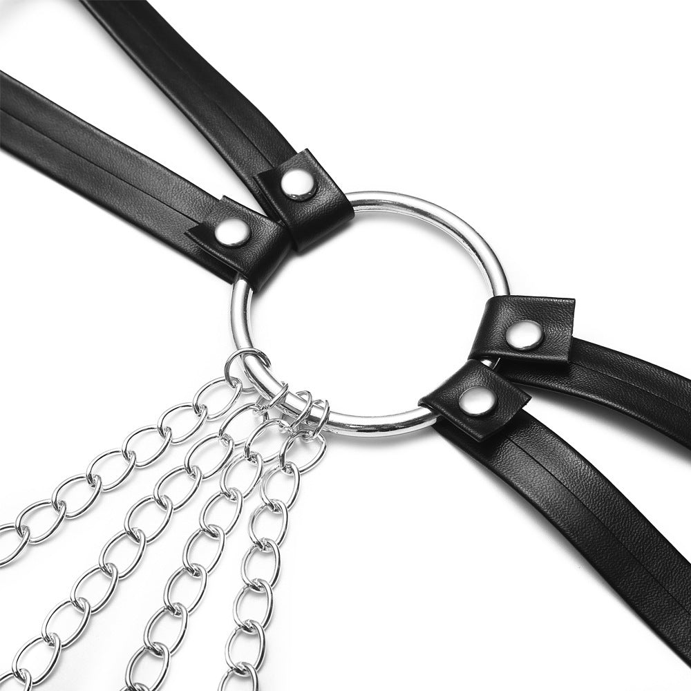 Chain Leather Strap Waist Jewelry