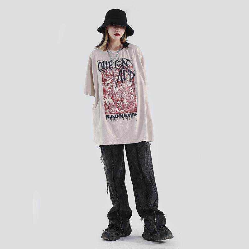 National Tide Crowngrade Sand Washing And Old Heavy Short-Sleeved - Magellan Fashion Shop