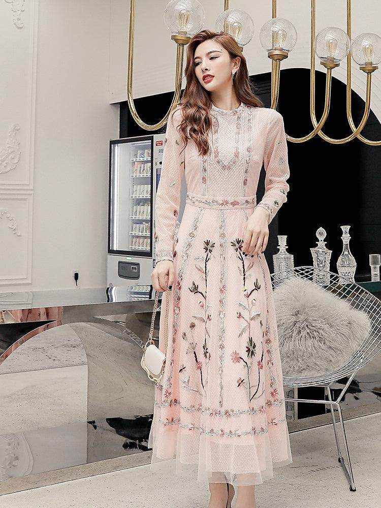 Temperament Skirt Heavy Embroidered Thin Dress - Magellan Fashion Shop