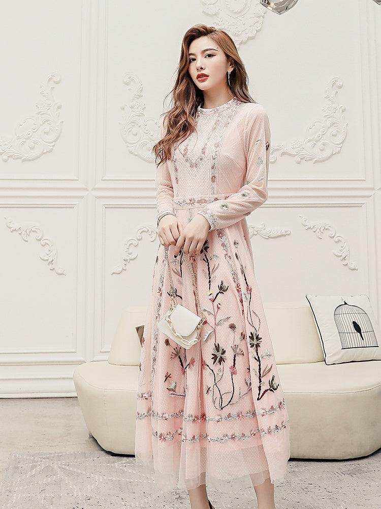Temperament Skirt Heavy Embroidered Thin Dress - Magellan Fashion Shop