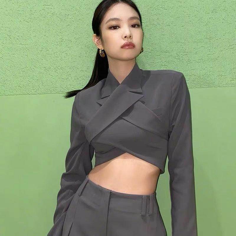 Suit Cross Straps Halter Short Suit Suit Jacket - Magellan Fashion Shop