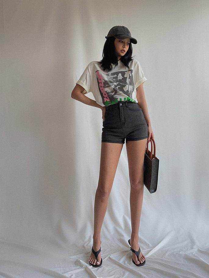 Washed Cotton Loose T-shirt Punk Rock Top - Magellan Fashion Shop