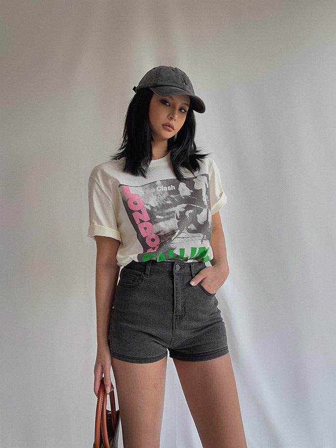 Washed Cotton Loose T-shirt Punk Rock Top - Magellan Fashion Shop