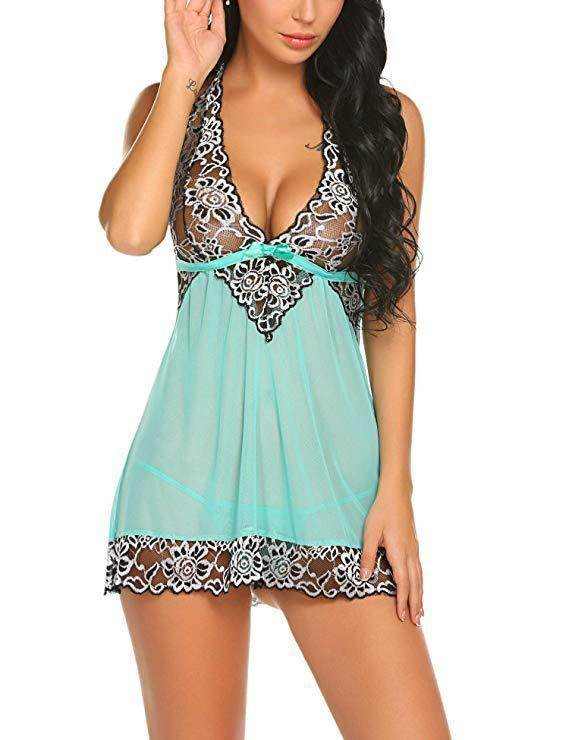 Summer Sexy Women Nightwear V-Neck Lace Lingerie Babydoll - Magellan Fashion Shop