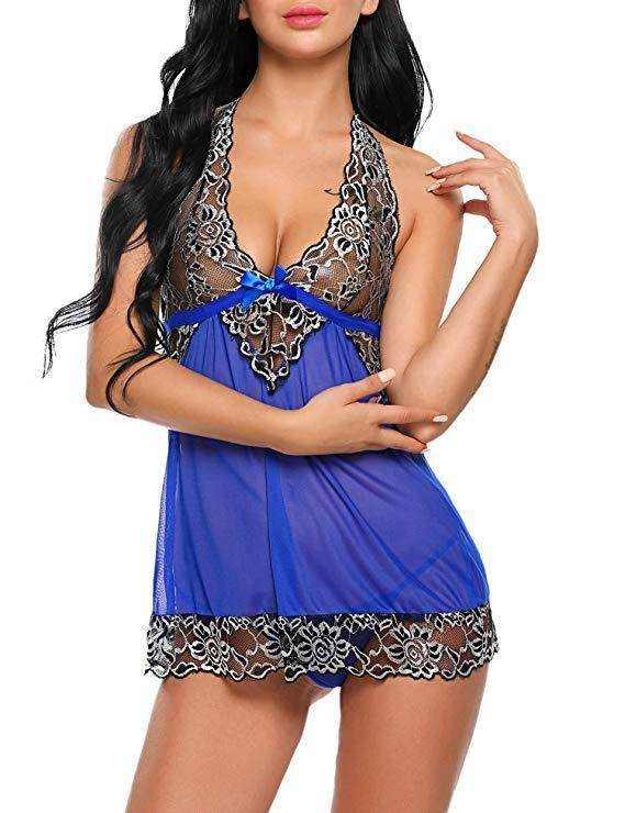 Summer Sexy Women Nightwear V-Neck Lace Lingerie Babydoll - Magellan Fashion Shop