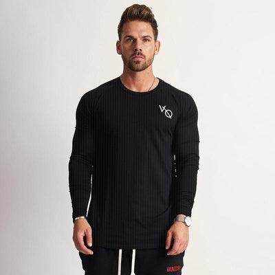 Doctor Muscle Spring men's long sleeve fitness running shirt in multiple colors and sizes