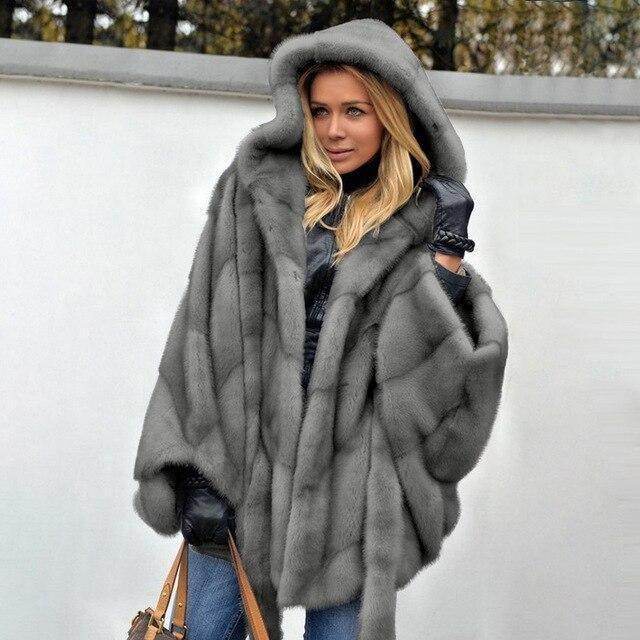 Women's hooded mink velvet coat - Magellan Fashion Shop