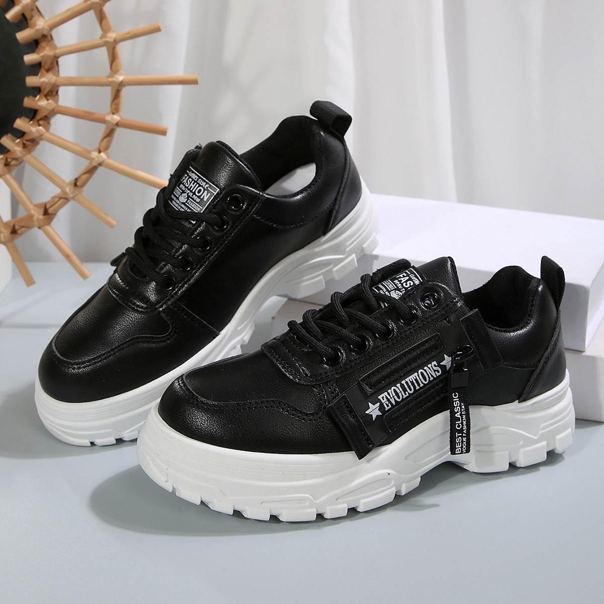 Lace-up Sports Shoes With Side-Zipper - Magellan Fashion Shop