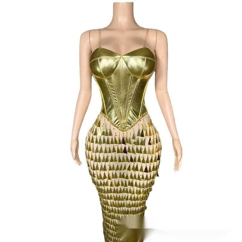 Golden Waist Slimming Formal Dress - Magellan Fashion Shop