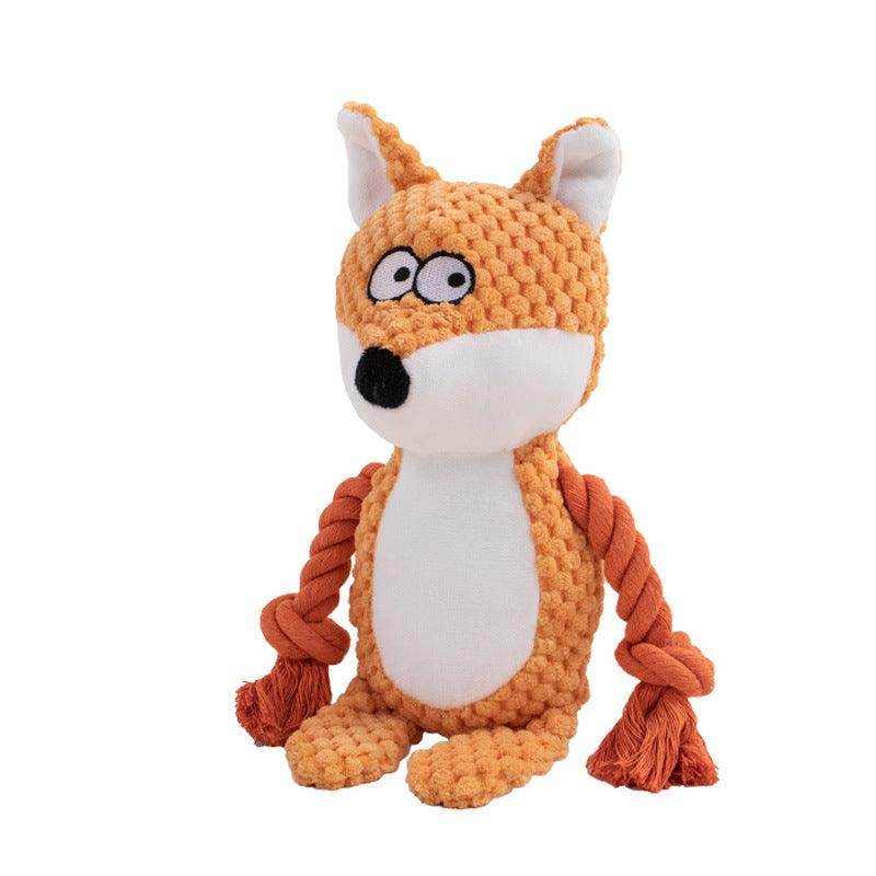 Hippo-shaped pet plush sound cotton rope toy for interactive dog training and tug of war