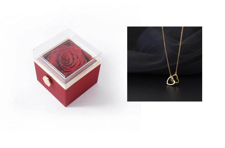 Fashion Acrylic Rotating Rose Jewelry Box - Magellan Fashion Shop