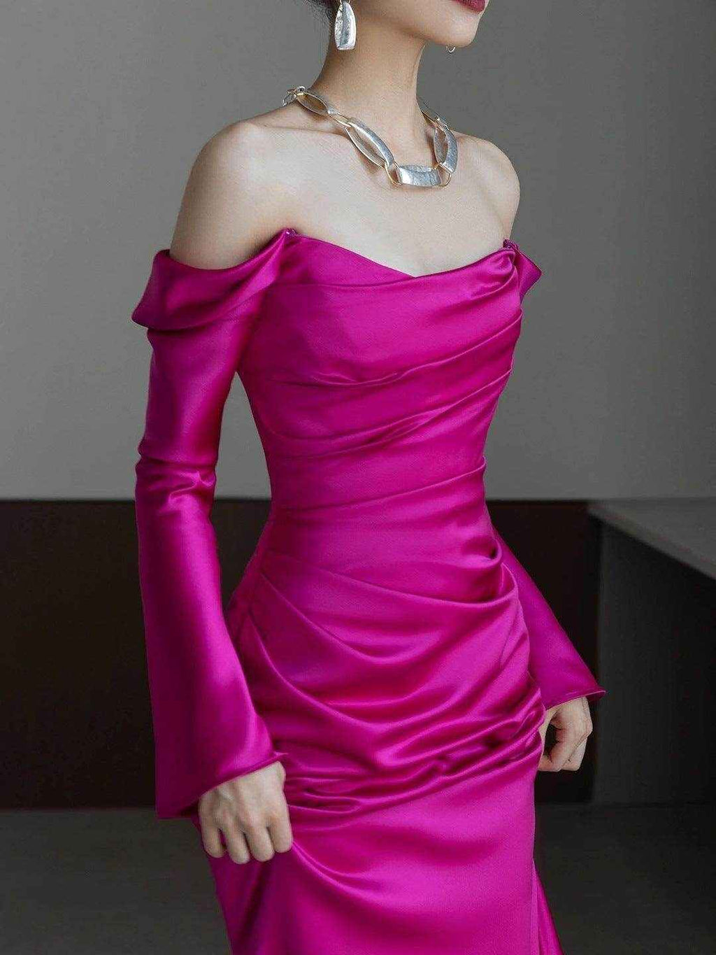 Evening Light Luxury High-grade Bridal Gown Wedding Off-shoulder Toast Dress - Magellan Fashion Shop