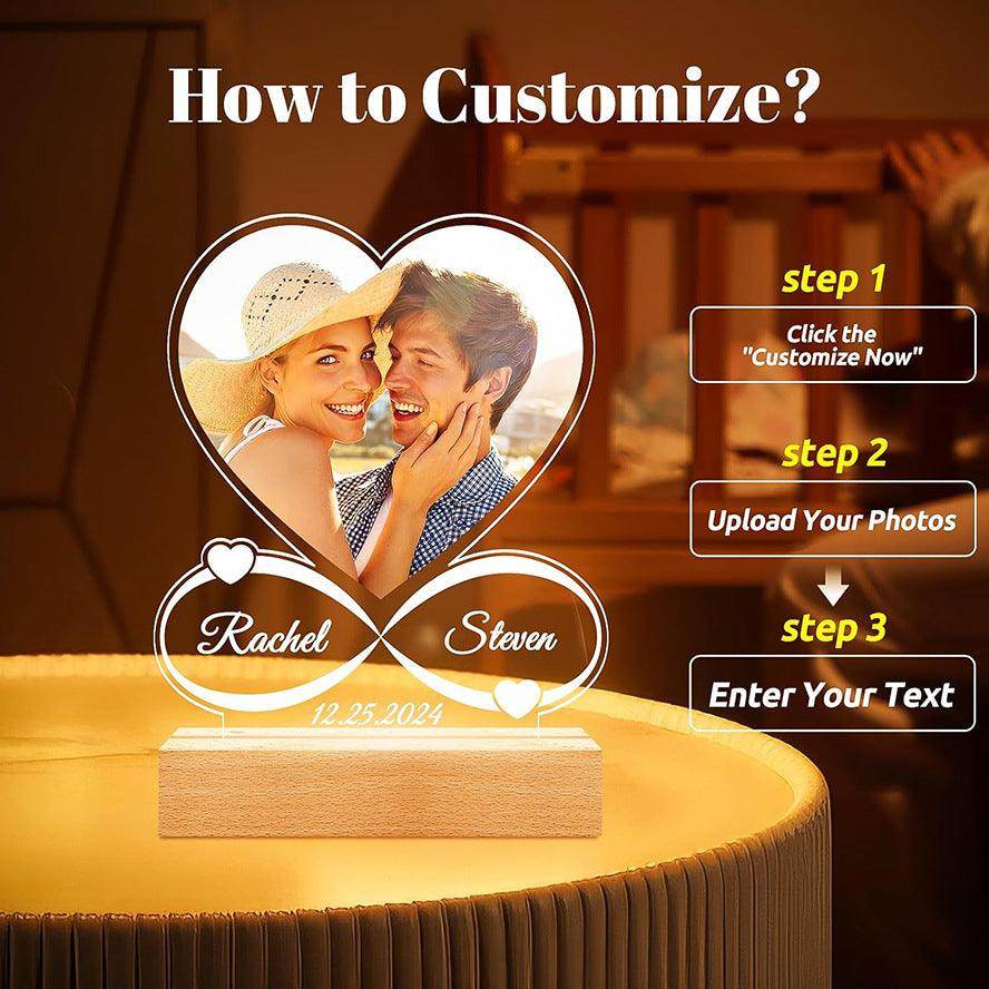 Valentine's Day Night Light Acrylic Color Printing Photo Personalized Ornament - Magellan Fashion Shop
