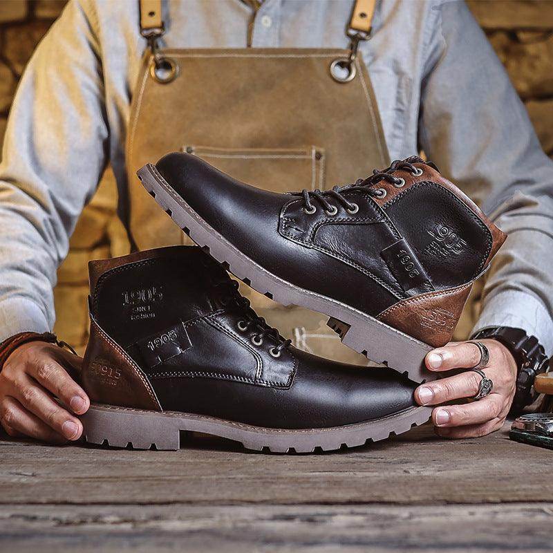 Retro British Style Leather Boots - Magellan Fashion Shop