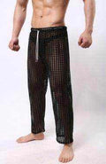 new fashion men sexy mesh trousers men casual hollow trousers - Magellan Fashion Shop