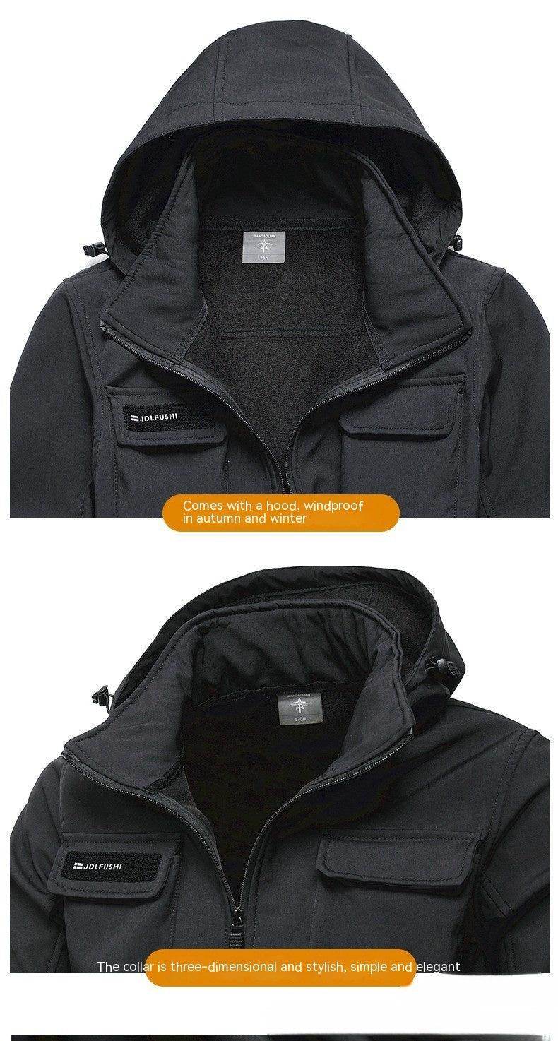 Autumn And Winter Fleece-lined Warm Waterproof Labor Protection Wear-resistant Outdoor Mountaineering - Magellan Fashion Shop