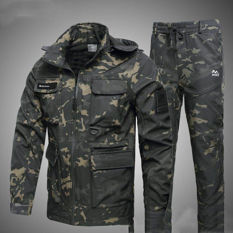 Fleece-lined Work Clothes Suit Men's Waterproof Labor Protection Clothing Warm - Magellan Fashion Shop