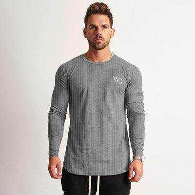 Doctor Muscle Spring men's long sleeve fitness running top in multiple colors and sizes